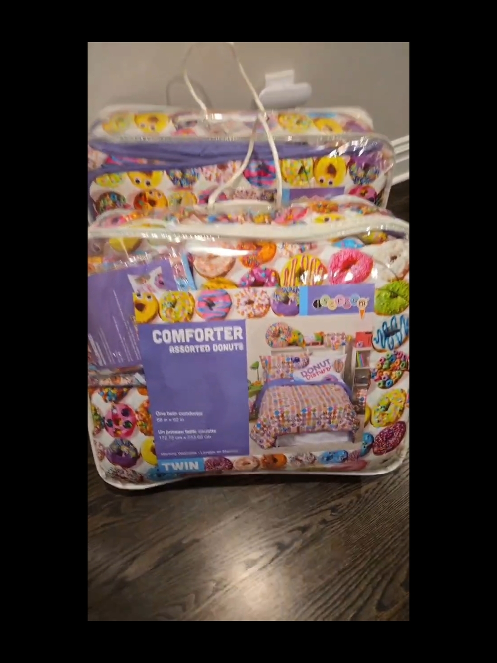 Assorted Donuts Twin Comforter - Purple Donut Pattern